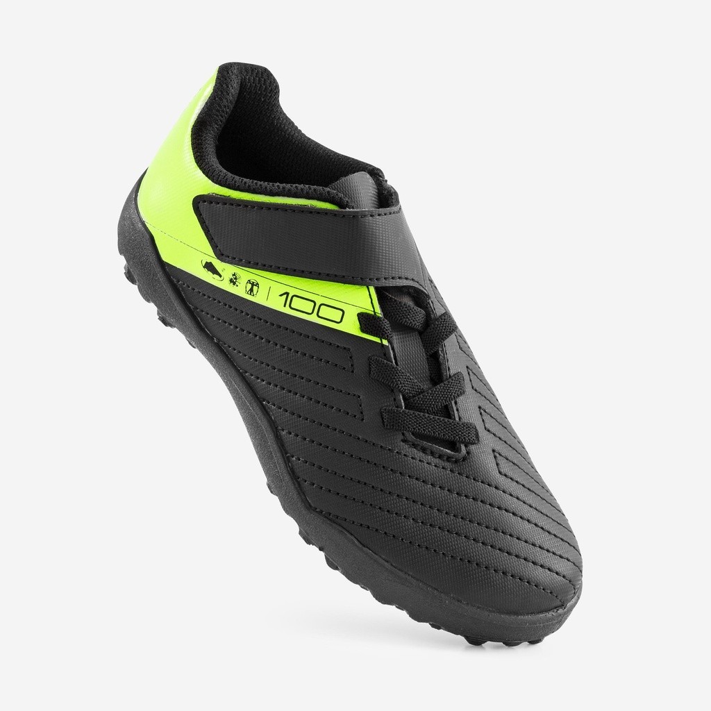 Mô tả Giày bóng đá sân cỏ nhân tạo 100 easy tf cho trẻ em đen vàng DECATHLON kipsta mã 8668806 - 3