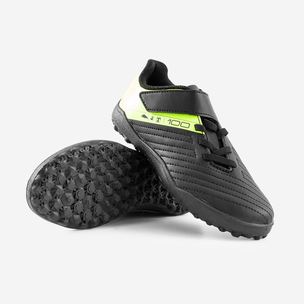 Mô tả Giày bóng đá sân cỏ nhân tạo 100 easy tf cho trẻ em đen vàng DECATHLON kipsta mã 8668806 - 8