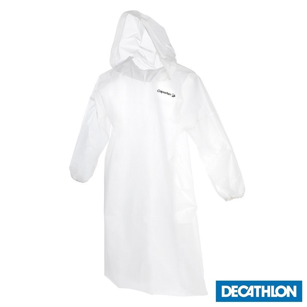 Mô tả Áo mưa chui đầu câu cá bỏ túi trắng DECATHLON caperlan mã 8300253 - 1