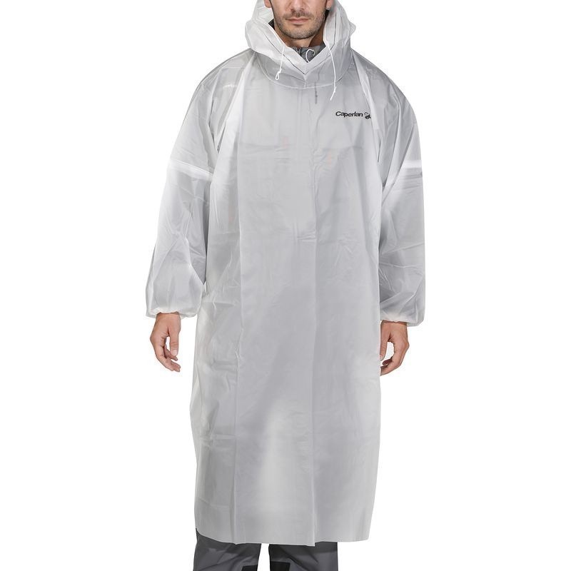 Mô tả Áo mưa chui đầu câu cá bỏ túi trắng DECATHLON caperlan mã 8300253 - 2