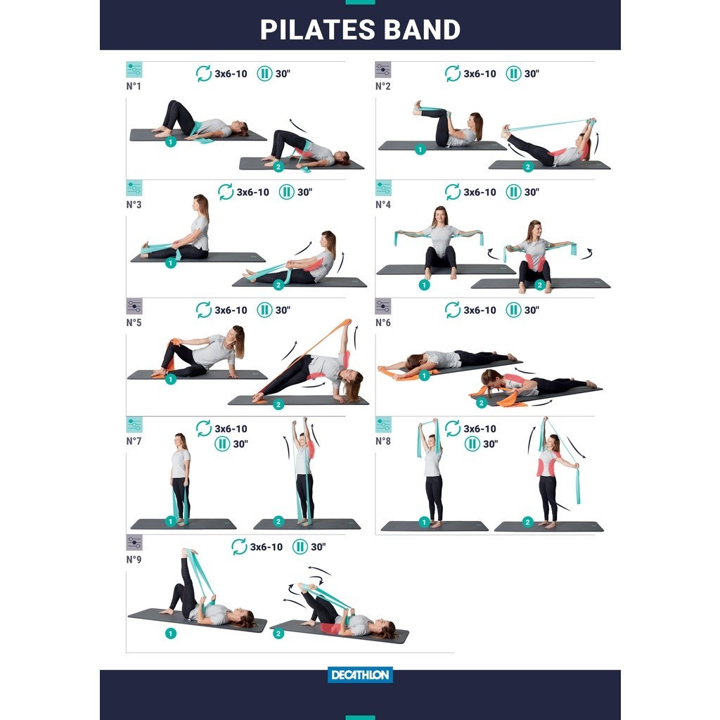 Mô tả Dây kháng lực pilates mức độ trung bình 6 lb 3 kg đỏ tím DECATHLON DOMYOS mã 8527897 - 4