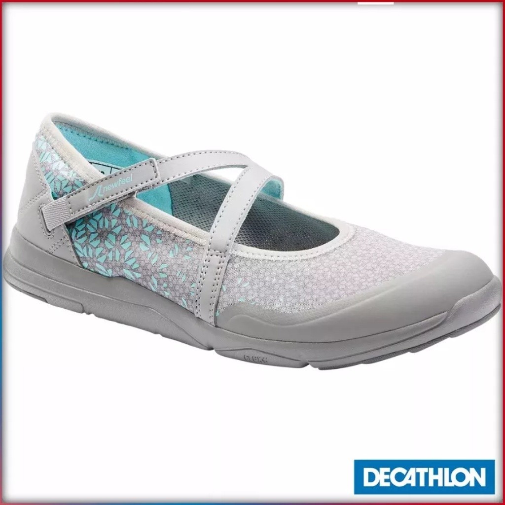 Mô tả Giày pump ba lê đi bộ fitness pw 160 br'easy cho nữ xám ngọc lam DECATHLON newfeel mã 8550204 - 1
