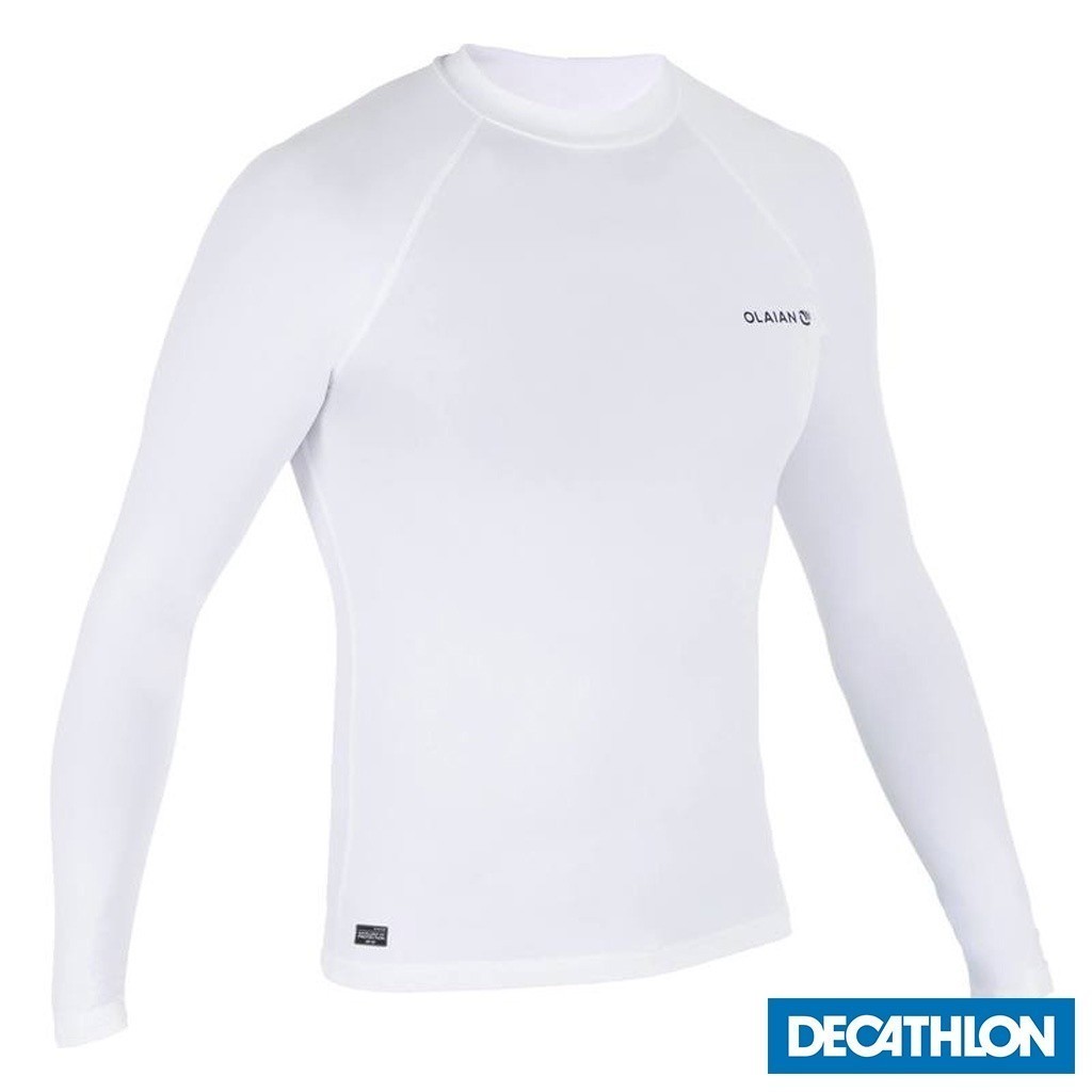 Mô tả Áo thun dài tay chống tia cực tím chơi lướt sóng 100 cho nam trắng DECATHLON olaian mã 8403266 - 1