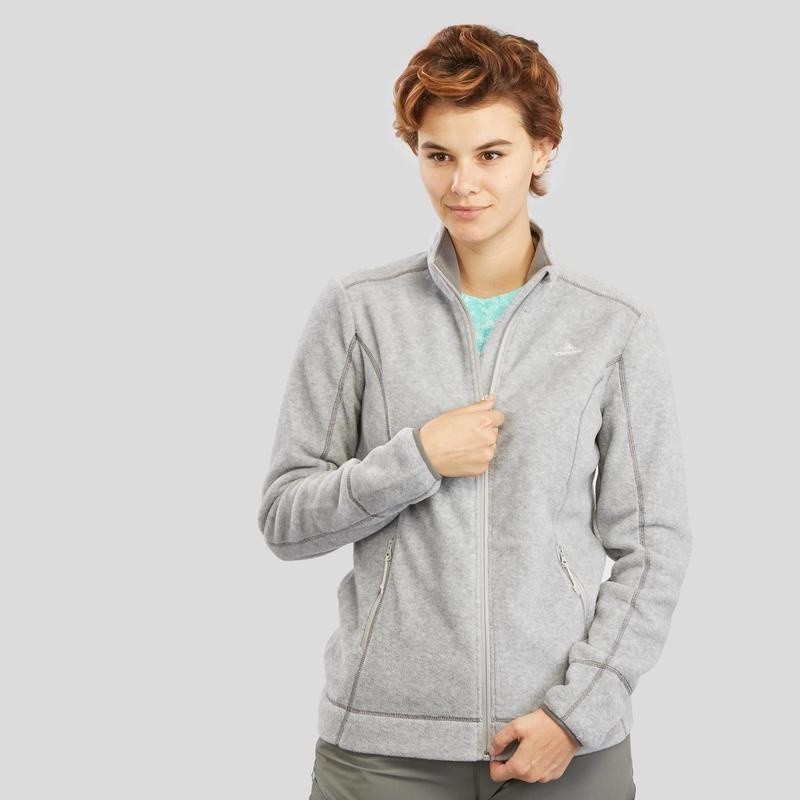 Mô tả Áo khoác nỉ leo núi mh120 cho nữ xám nhạt DECATHLON quechua mã 8569508 - 2