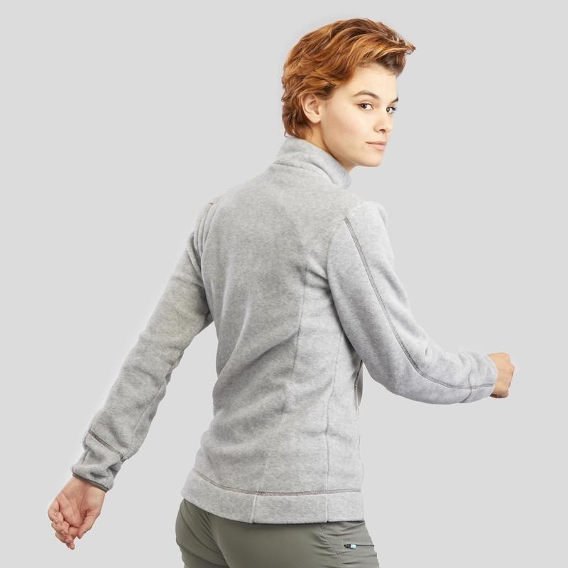 Mô tả Áo khoác nỉ leo núi mh120 cho nữ xám nhạt DECATHLON quechua mã 8569508 - 3
