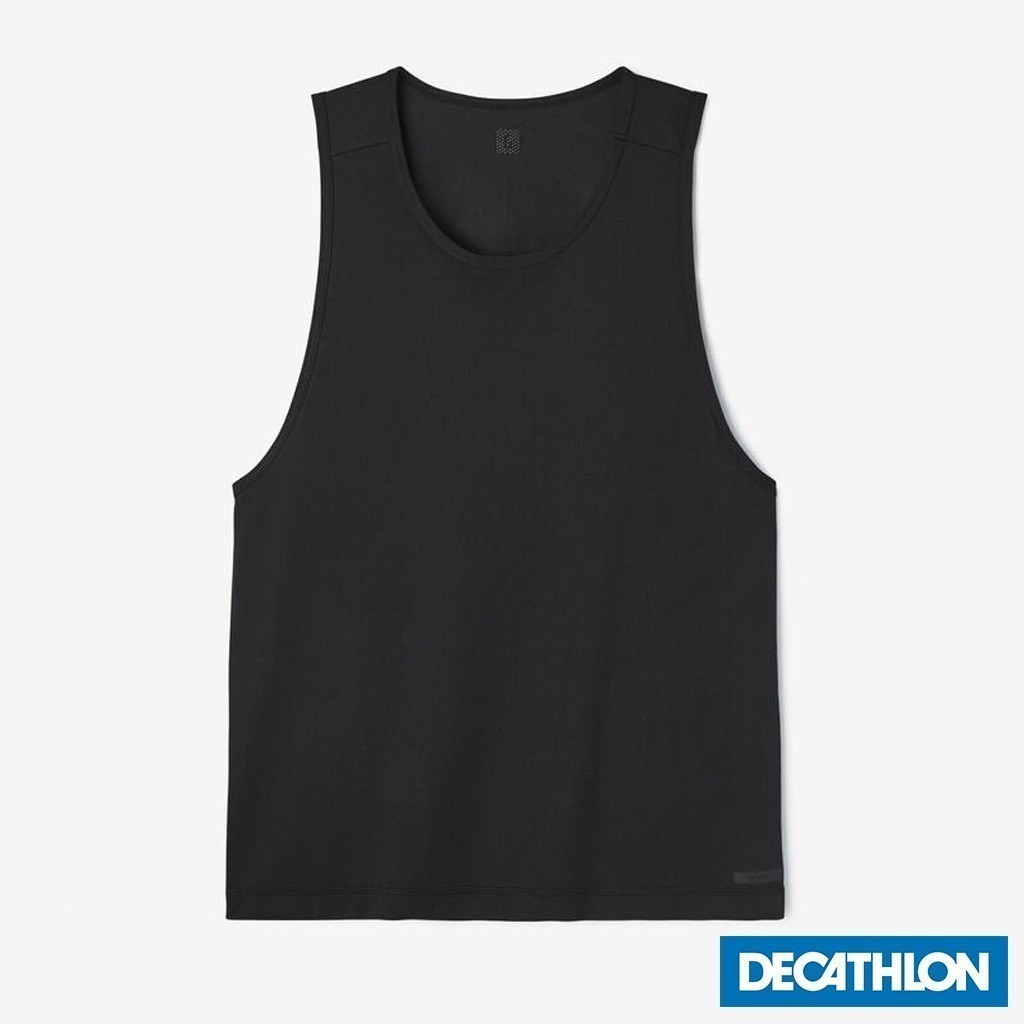 Mô tả Áo thun thể thao tank top nam run dry DECATHLON chuyên chạy bộ, nhanh khô đen - 1