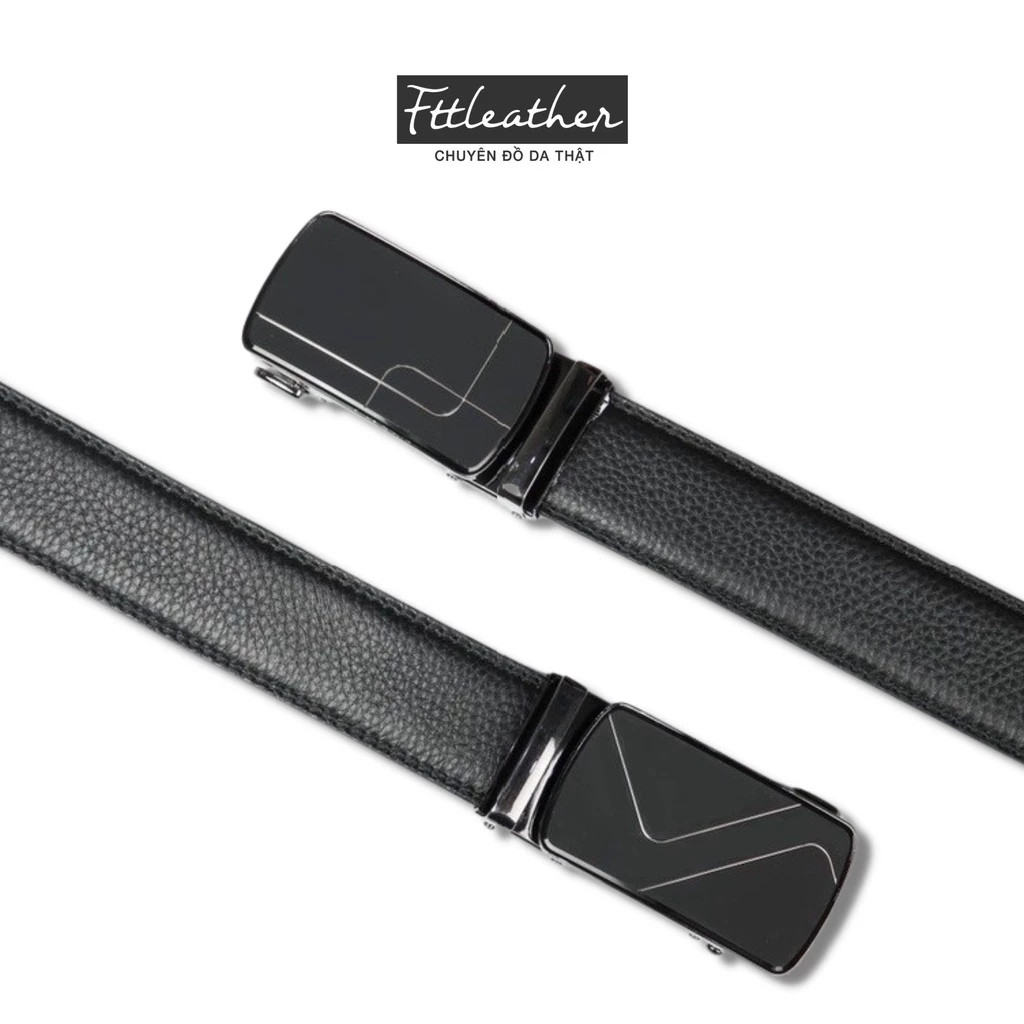 Mô tả Thắt lưng da nam cao cấp FTT Leather dây da bò thật mặt trượt thông minh mẫu 3,5x110cm DF2204 - 1