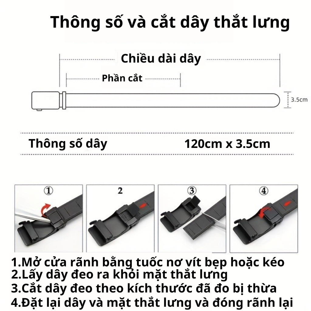 Mô tả Thắt lưng nam da bò khóa tự động cao cấp chống rỉ màu đen sang trọng thời trang có bảo hành FTT Leather DF2204 - 4