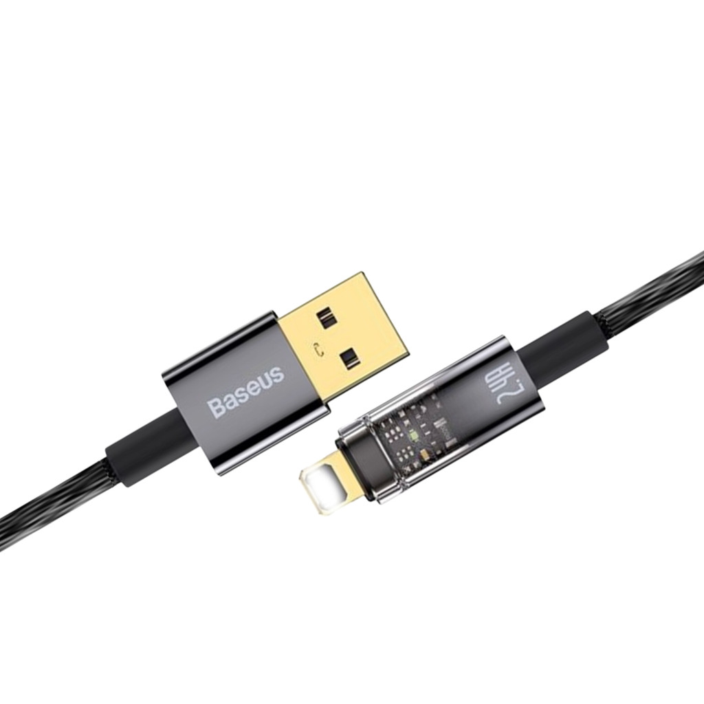 Mô tả Cáp sạc tự ngắt PD12W USB dùng cho IP6/7/8/10/11/12/13/14promax Baseus Explorer Series vải dù siêu bền dài 1m - 1