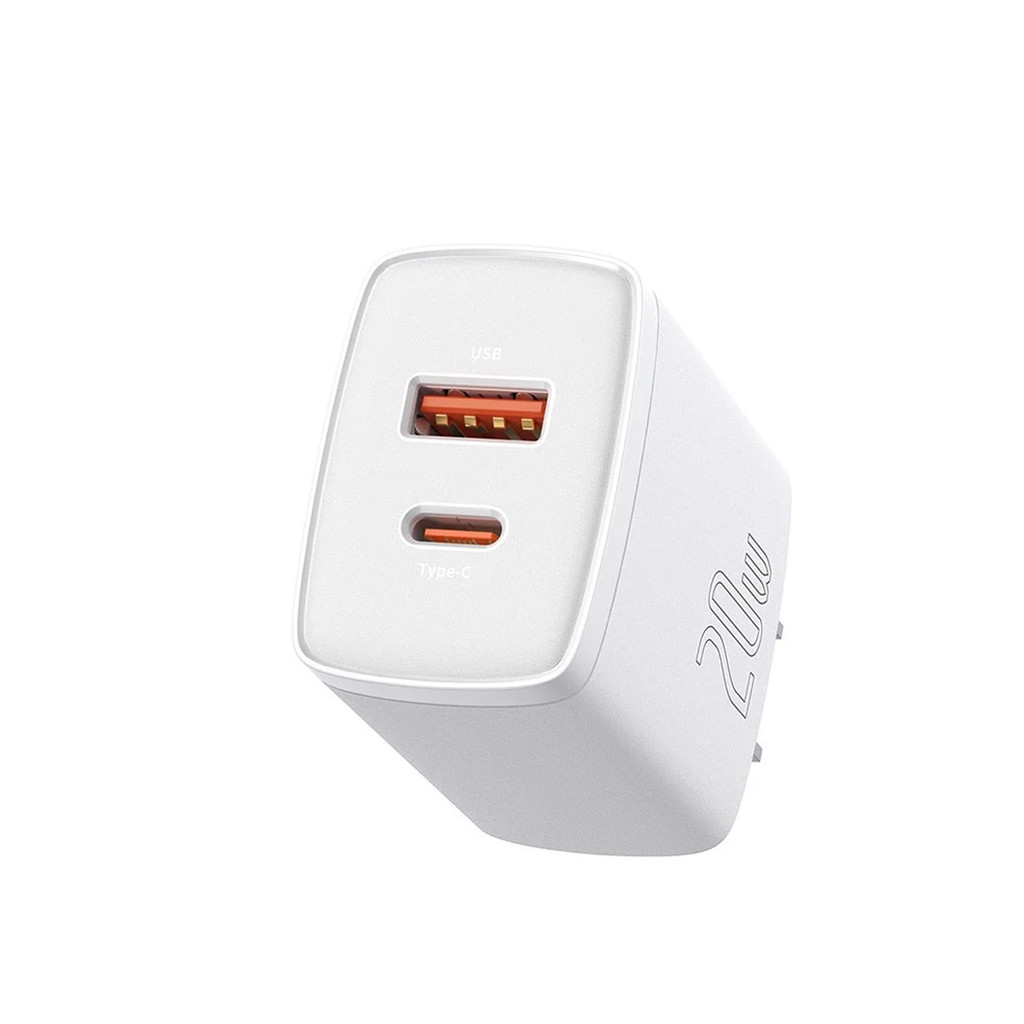 Mô tả Củ sạc nhanh Baseus Compact Quick Charger PD 20W 2 cổng ( USB + Type C Dual Port, QC 3.0, chân cắm US ) nhỏ gọn - 3