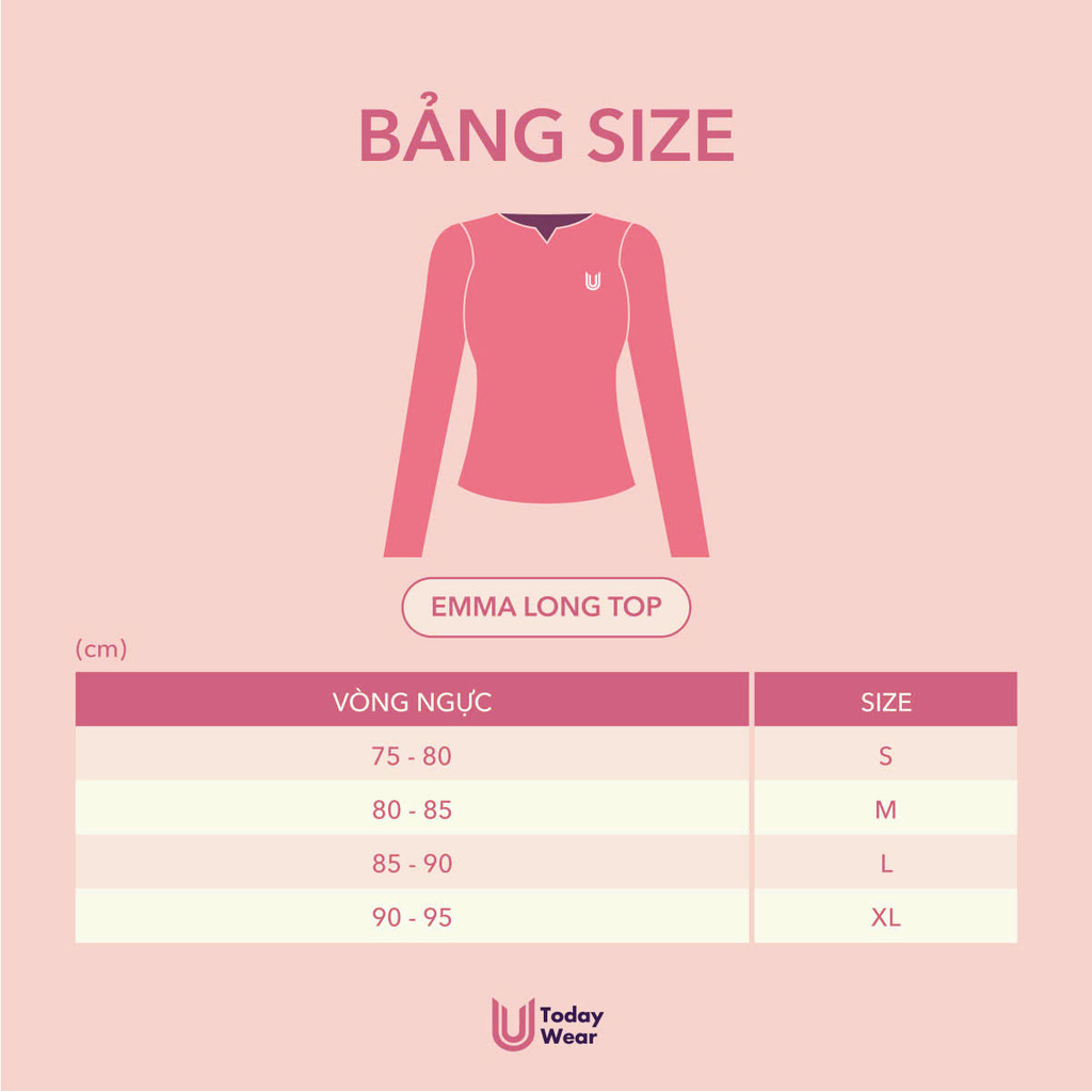 Mô tả Áo tập gym yoga dài tay nữ Emma Long Top Today U Wear chống nắng tôn dáng ôm body tập thể thao - 3