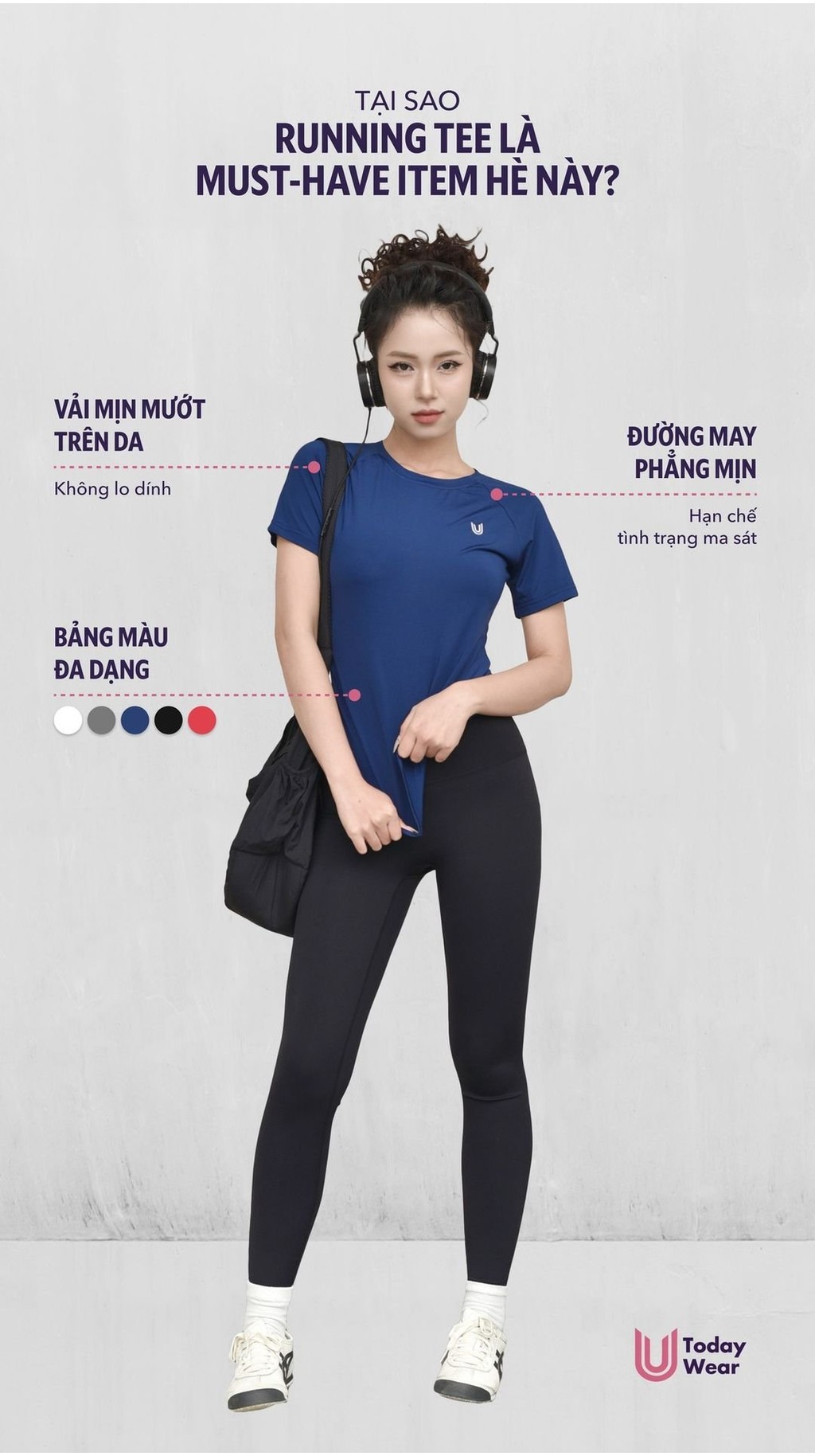 Mô tả Áo thun thể thao nữ BIGSIZE Running Tee tập gym yoga cổ tròn ngắn tay vải thoáng mát co giãn Today U Wear - 1
