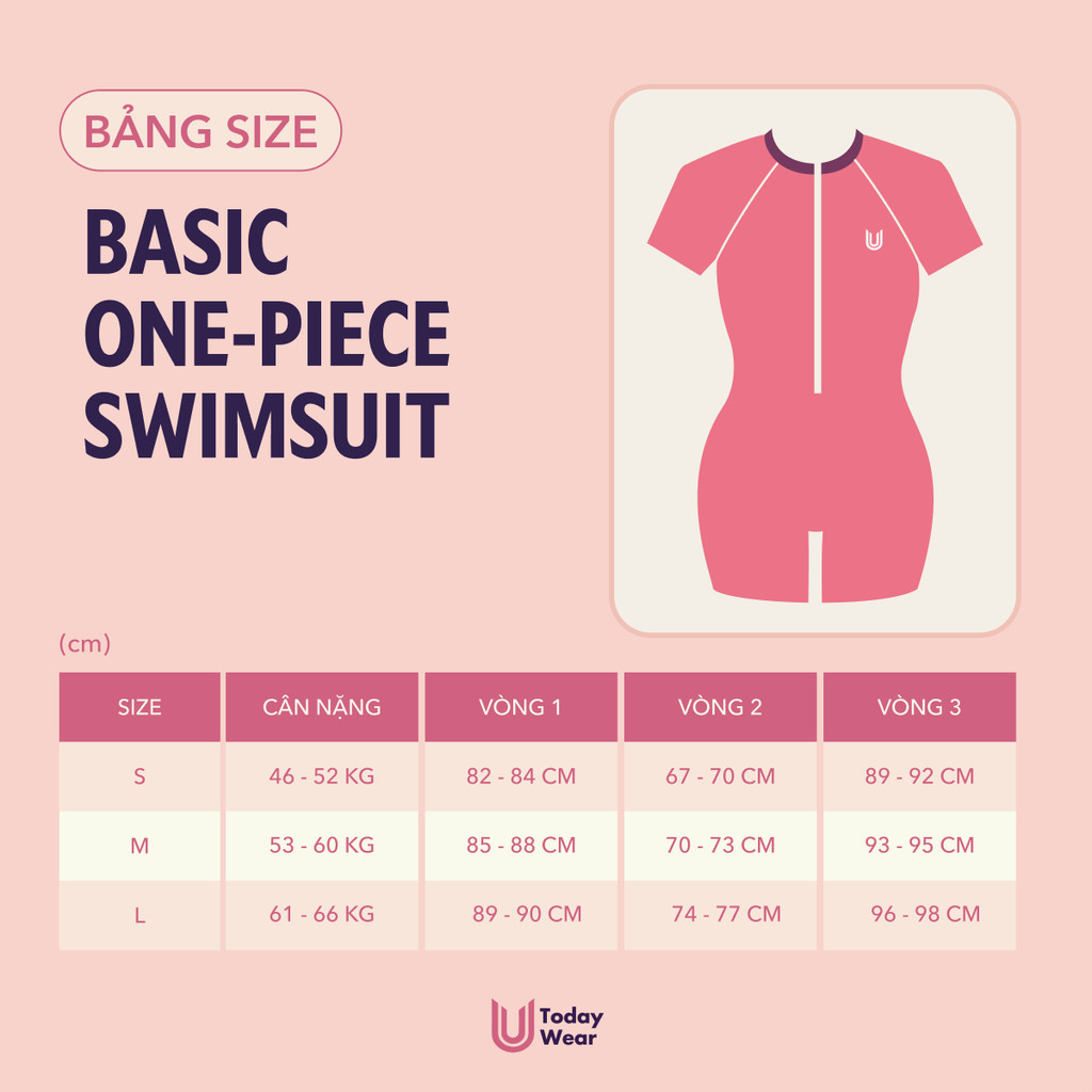 Mô tả Đồ bơi nữ liền thân ngắn tay và dài tay thiết kế Marine Swimsuit chống nắng thoáng khí không thấm Today U Wear - 4