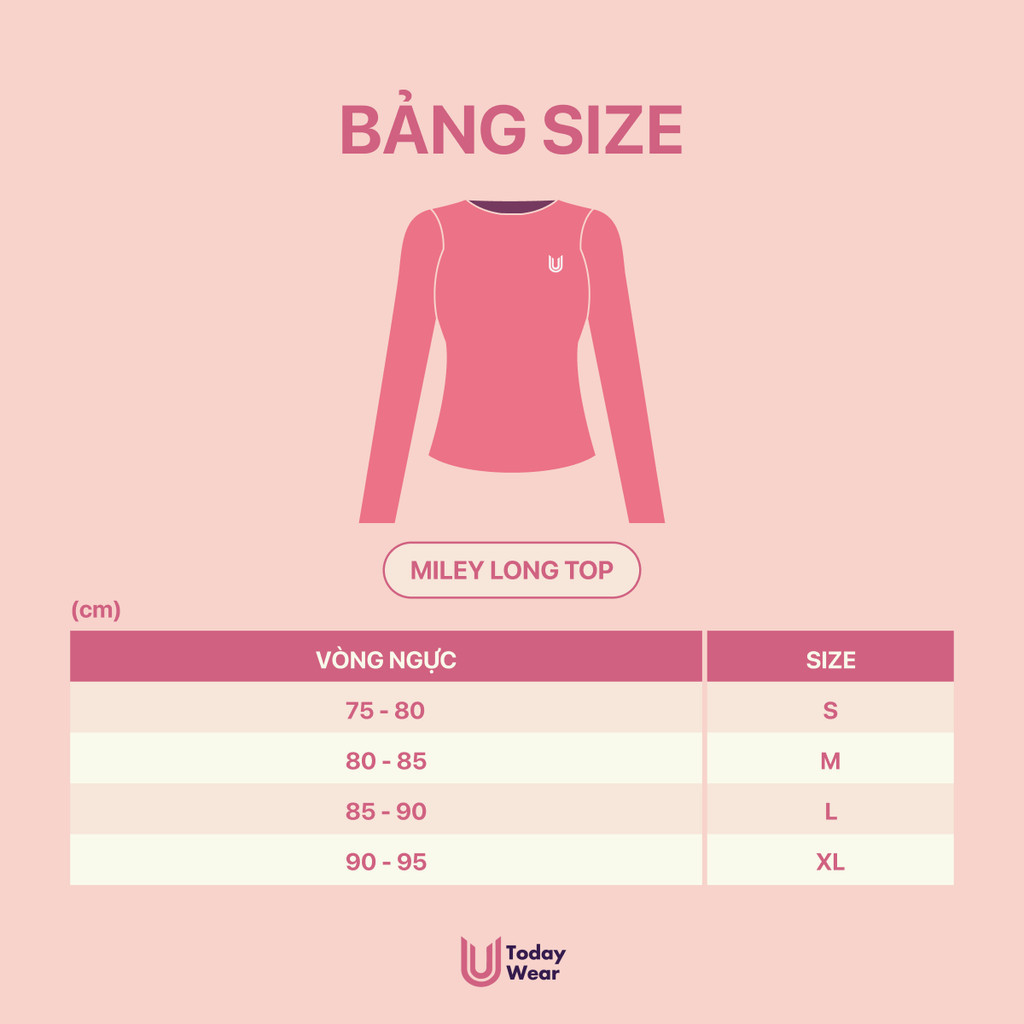 Mô tả Áo thể thao nữ dài tay Miley Long Top Today U Wear chống nắng mềm mịn thoải mái tập gym yoga - 3