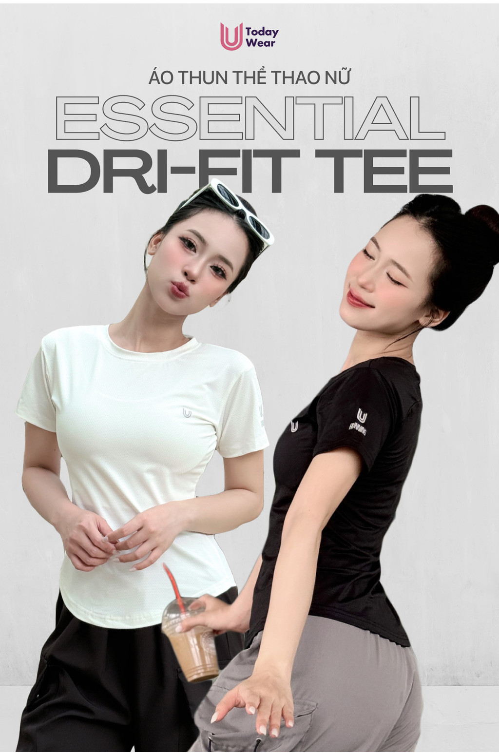Mô tả Áo thun thể thao nữ Essential Dri-FIT tập gym yoga chống tia UV chống nắng UPF 50+ Today U Wear - 1