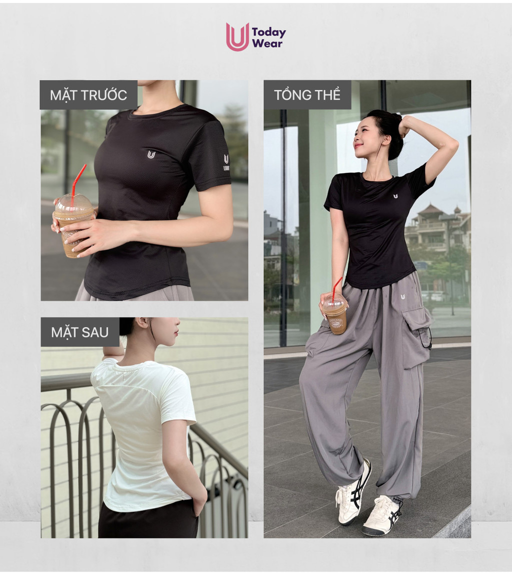 Mô tả Áo thun thể thao nữ Essential Dri-FIT tập gym yoga chống tia UV chống nắng UPF 50+ Today U Wear - 4