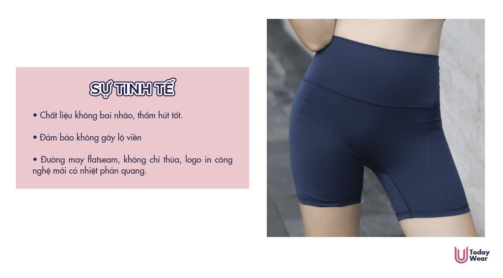 Mô tả Quần tập gym yoga lửng dáng biker ngắn thể thao Essential Rider lưng cao nâng vòng 3 Today U Wear - 4