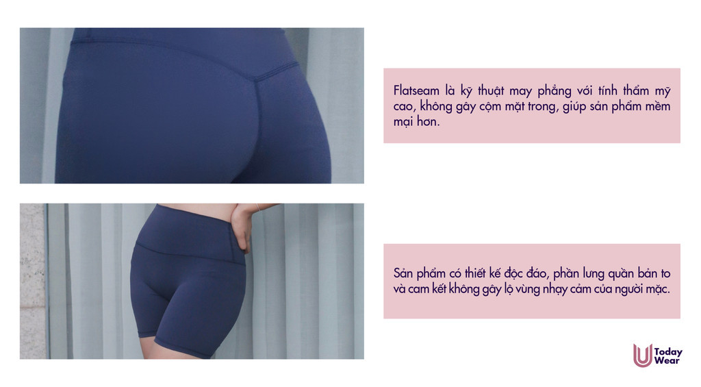 Mô tả Quần tập gym yoga lửng dáng biker ngắn thể thao Essential Rider lưng cao nâng vòng 3 Today U Wear - 5