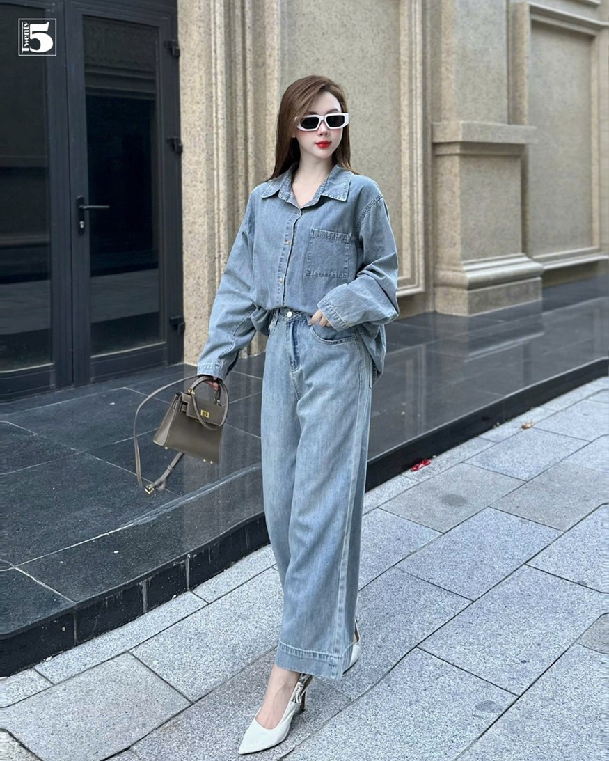 Quần jeans nữ Twentyfive màu trắng dáng lửng