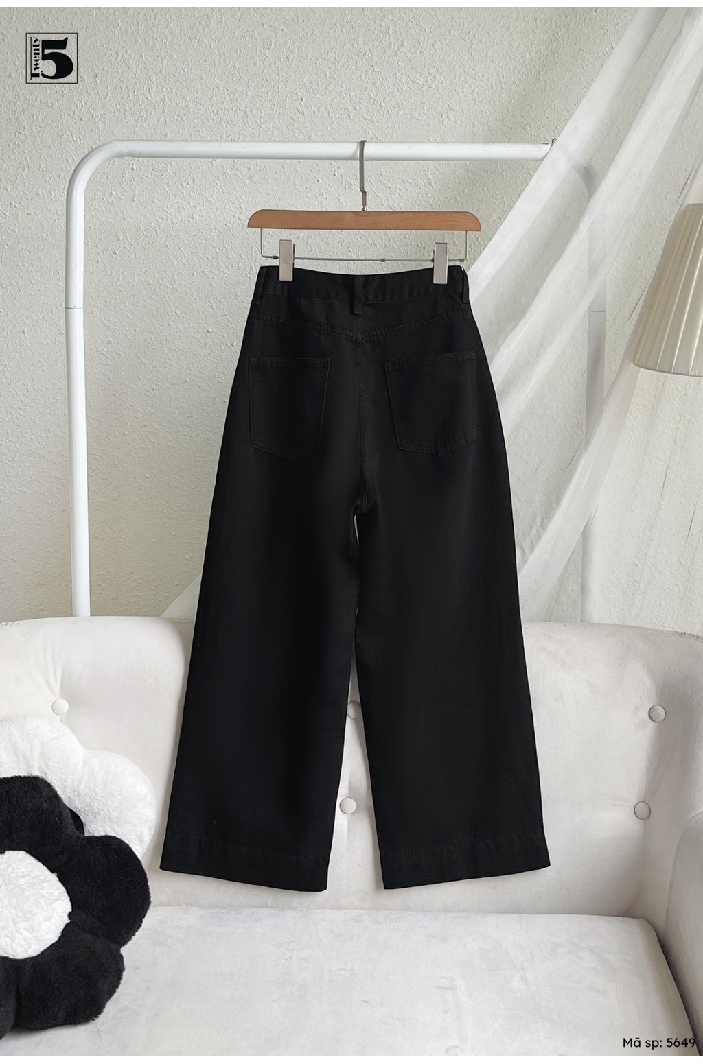 Mô tả Quần jeans nữ Twentyfive ống suông dáng lửng, cạp cao tôn dáng vải dày mịn 5649 - 9