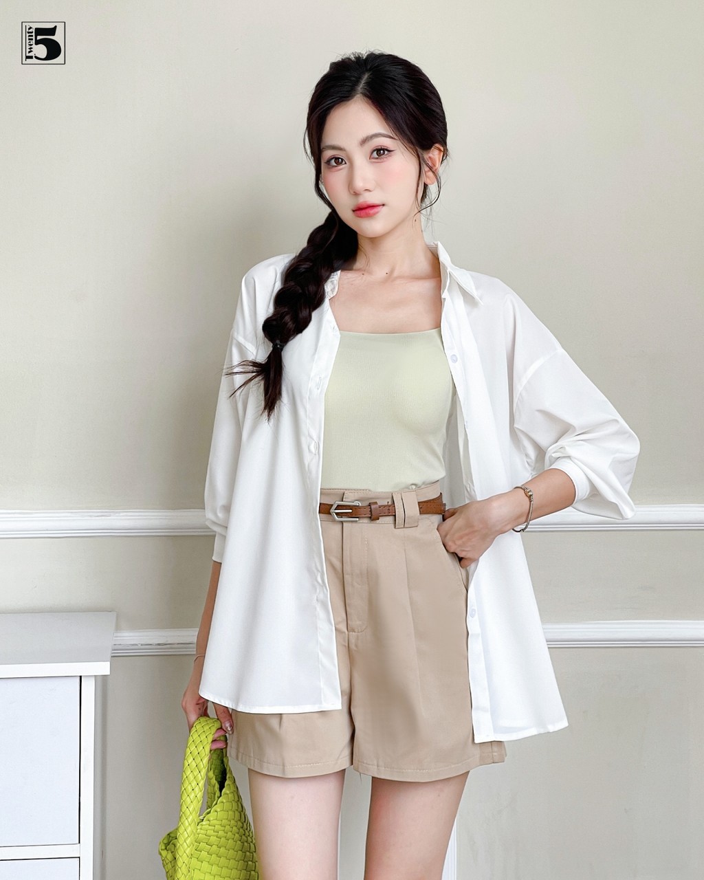 Mô tả Áo sơ mi nữ Twentyfive khoác ngoài dài tay dáng rộng oversize, nhiều màu AL14 - 2