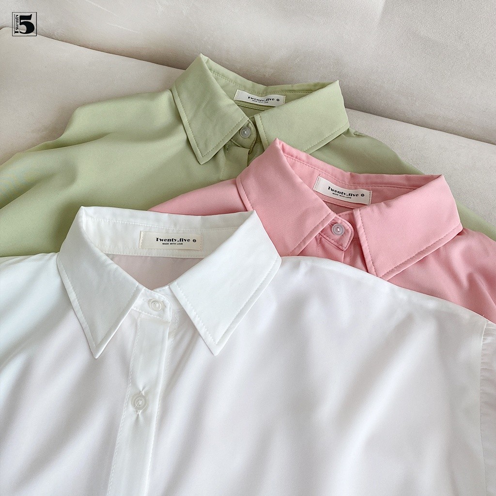 Mô tả Áo sơ mi nữ Twentyfive khoác ngoài dài tay dáng rộng oversize, nhiều màu AL14 - 5