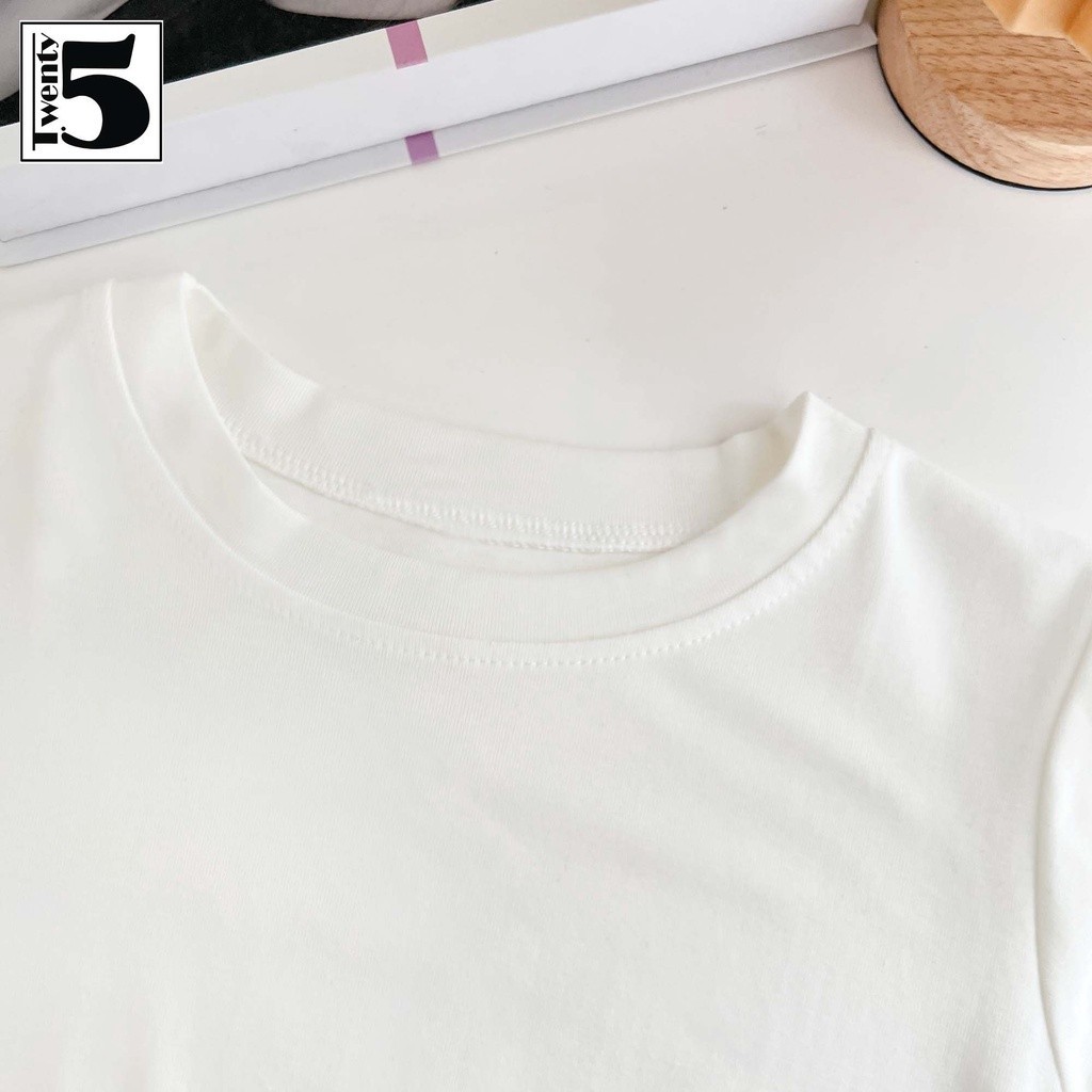Mô tả Áo thun nữ trơn nhiều màu tay ngắn, dáng ôm vải mềm co dãn nhẹ Twentyfive TL14 - 1