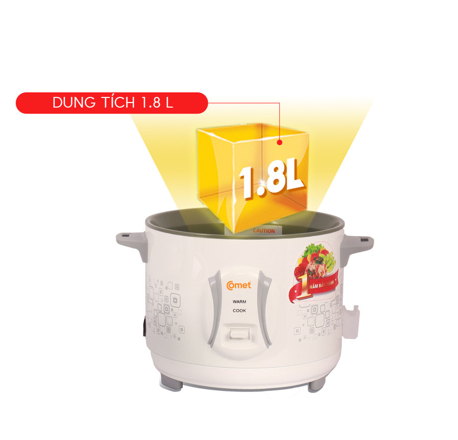Mô tả Nồi cơm điện nắp rời 1,8L COMET - CM8021 - 2