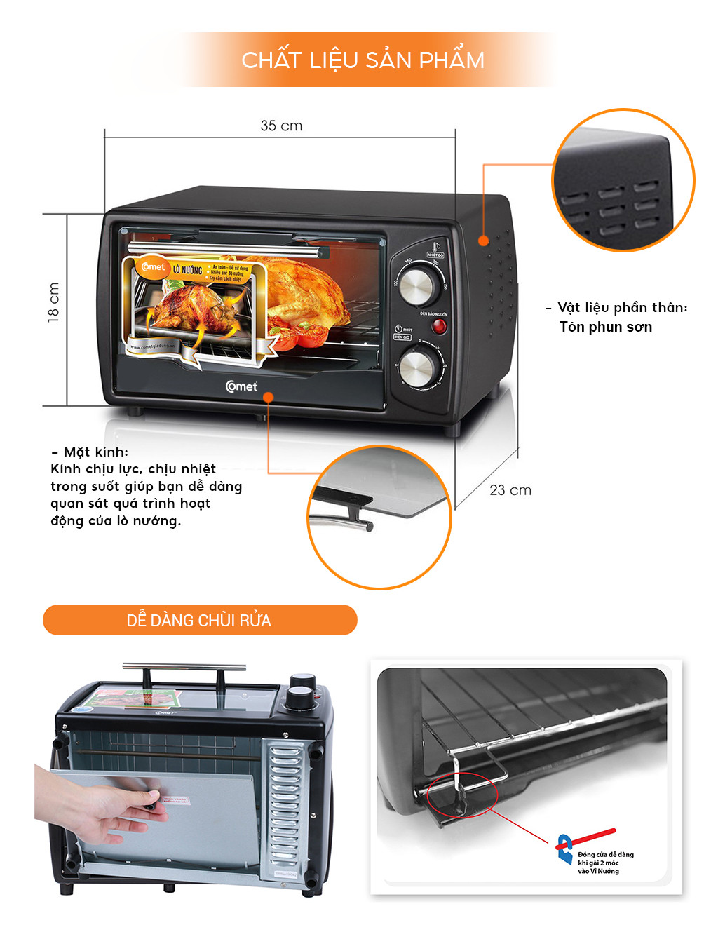 Mô tả Lò nướng điện 10L COMET - CM6510 - 5