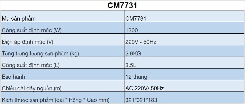 Mô tả Nồi lẩu điện 3,5L COMET - CM7731 - 1