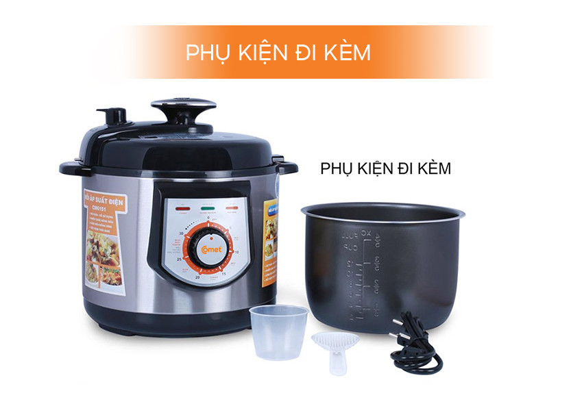 Mô tả Nồi áp suất điện 6L COMET - CM6151 - 6