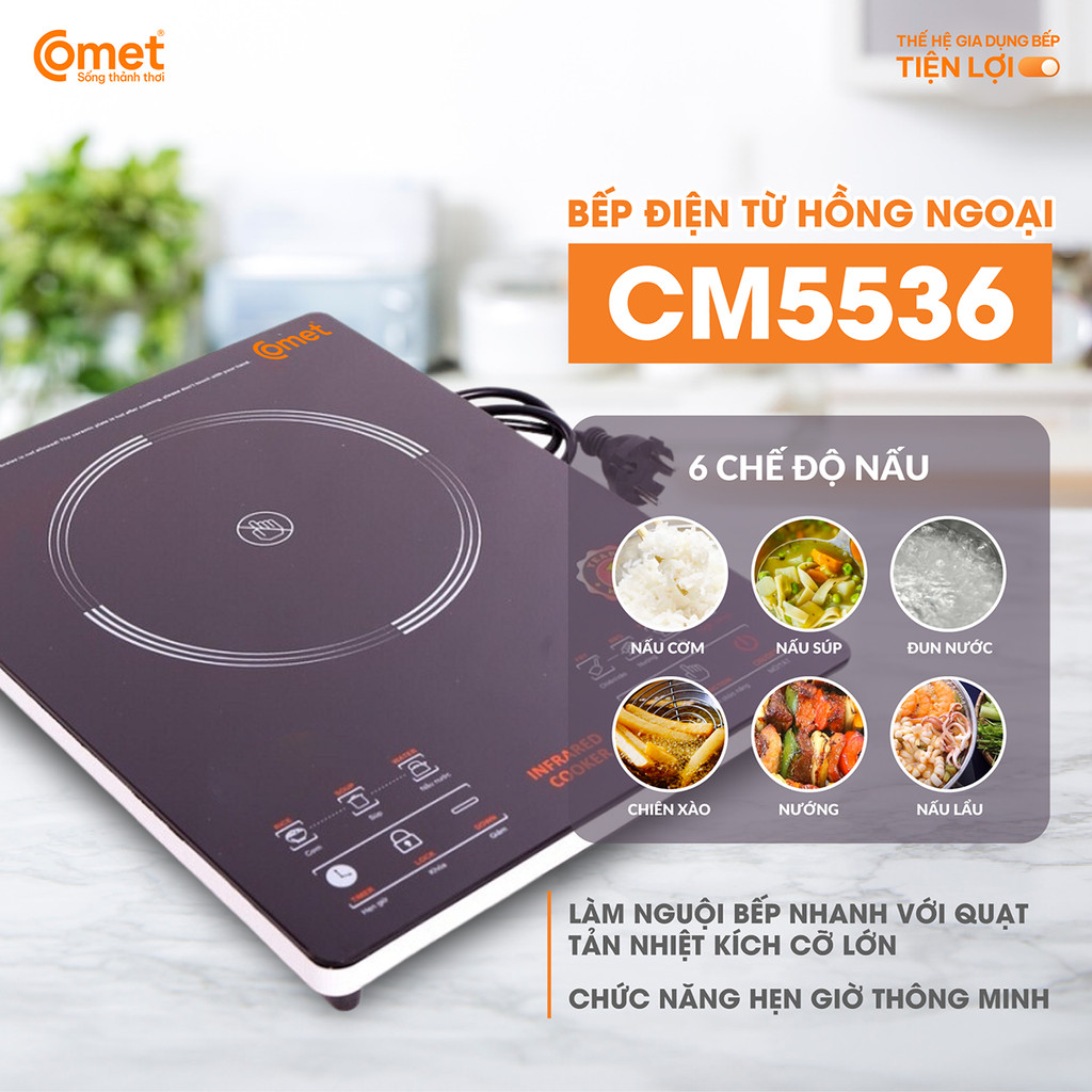 Mô tả Bếp hồng ngoại cảm ứng 2000W COMET - CM5536 - 2