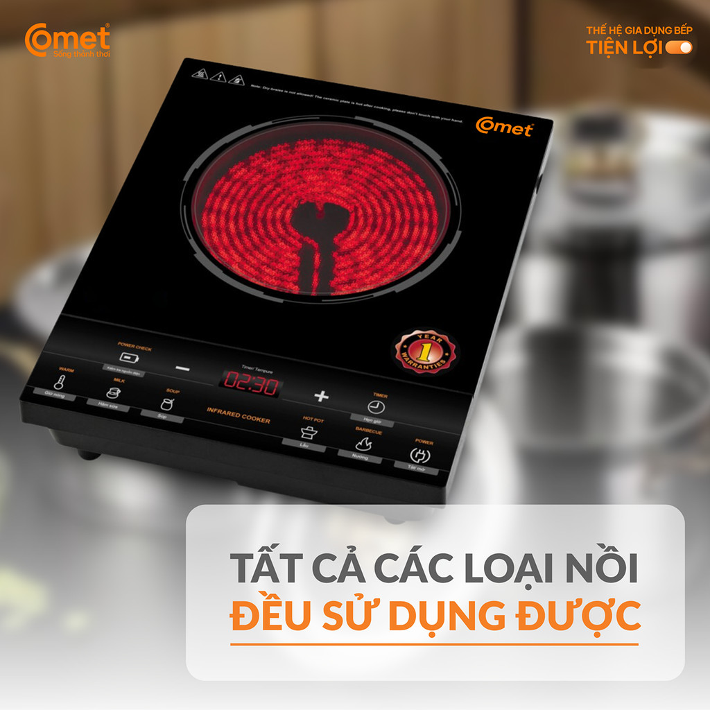 Mô tả Bếp hồng ngoại cảm ứng 2000W COMET - CM5536 - 3