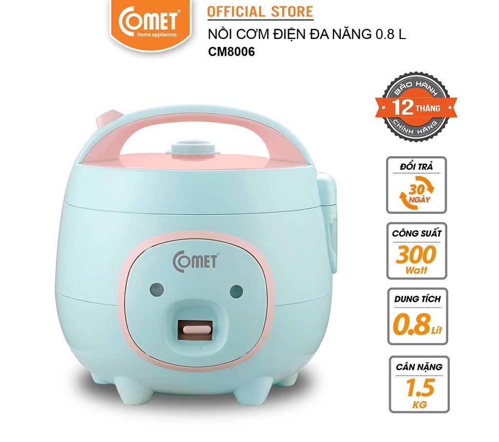 Mô tả Nồi cơm điện mini 0,8L nắp gài COMET - CM8006 - 2
