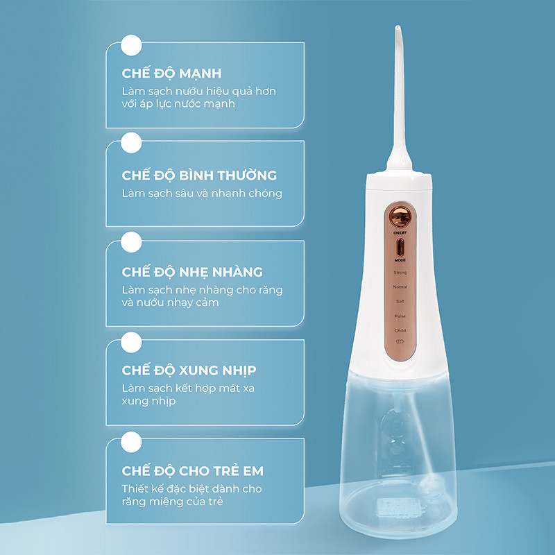 Mô tả Tăm nước Magic Eco Pro-82, 5 chế độ làm sạch, 6 đầu tăm thay thế, bảo hành 18 tháng - 2