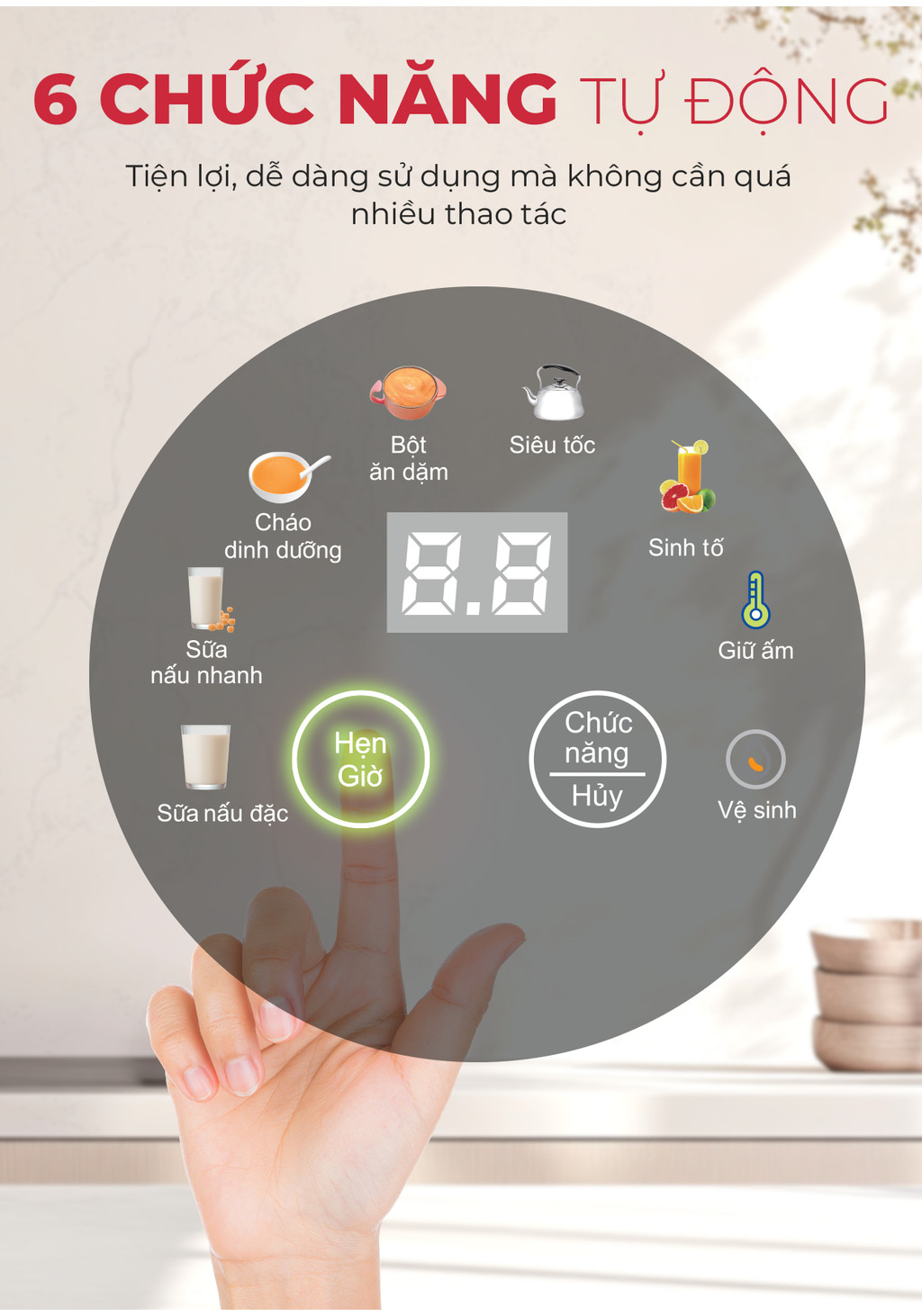 Mô tả Máy làm sữa hạt Magic A-97, 7 chức năng nấu, chế độ hẹn giờ. - 3
