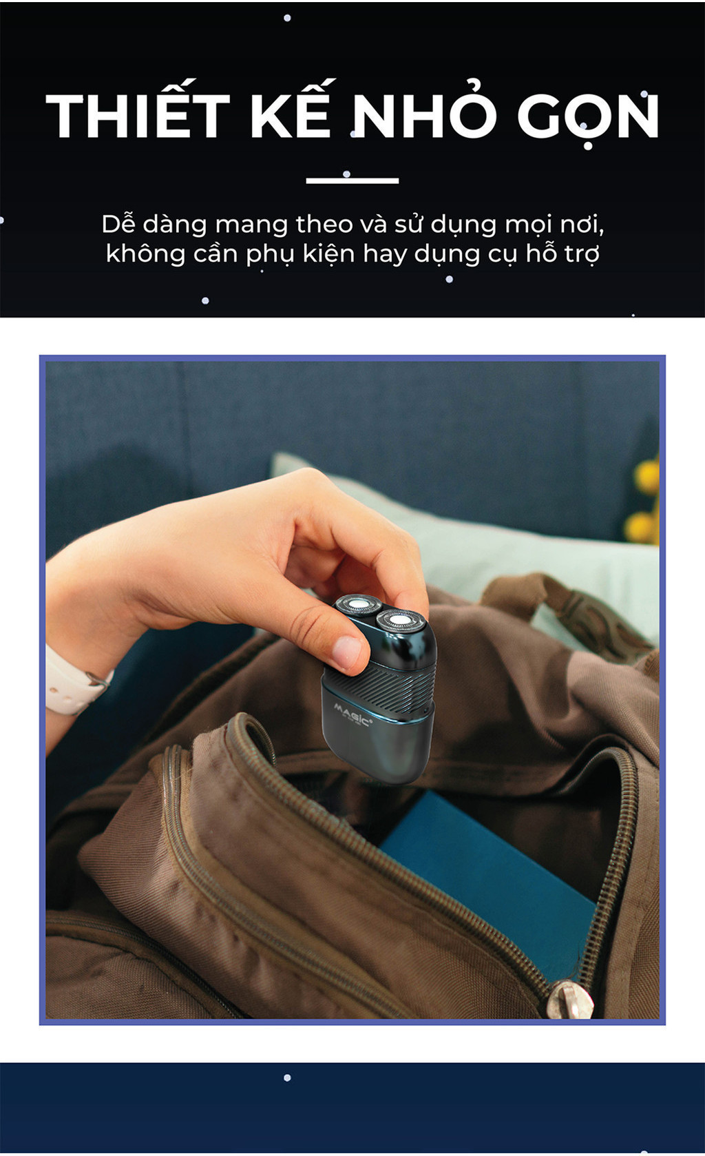 Mô tả Máy cạo râu Magic B-60, lưỡi đôi, sử dụng 1 giờ. - 5