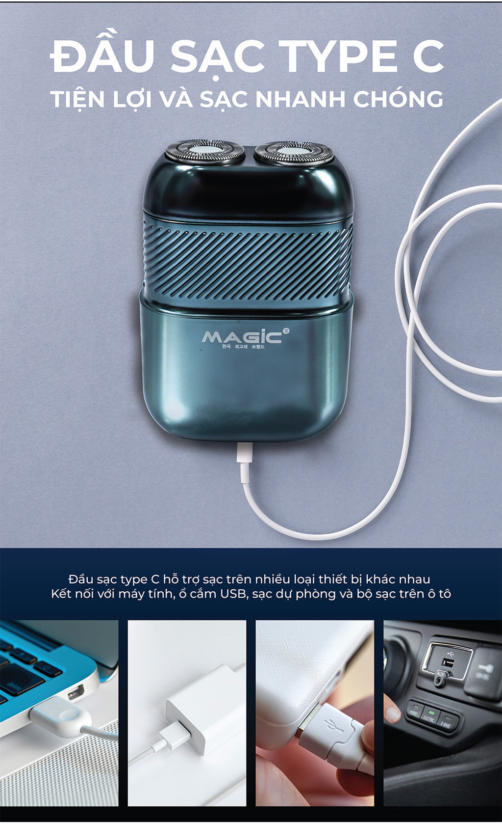 Mô tả Máy cạo râu Magic B-60, lưỡi đôi, sử dụng 1 giờ. - 6