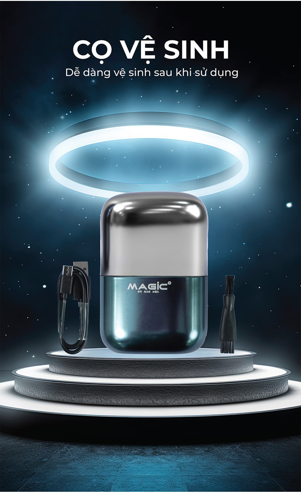 Mô tả Máy cạo râu Magic B-60, lưỡi đôi, sử dụng 1 giờ. - 7