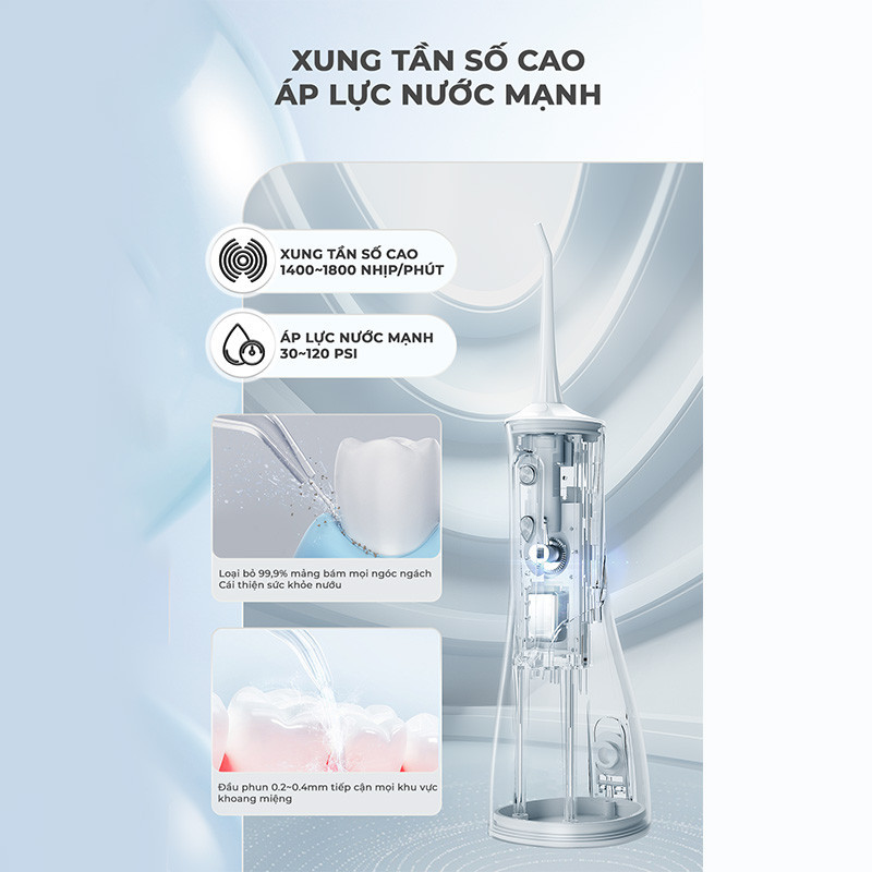 Mô tả Tăm nước Magic Eco PRO-80, 400ml, 4 chế độ, 4 đầu tăm. - 4