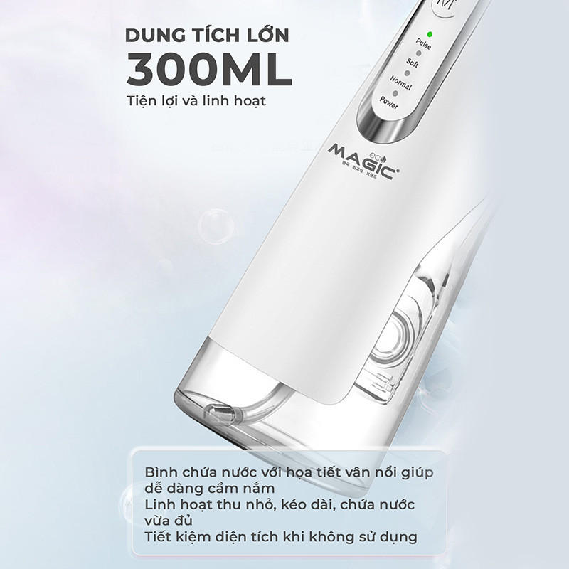 Mô tả Tăm nước Magic Eco PRO-80, 400ml, 4 chế độ, 4 đầu tăm. - 6