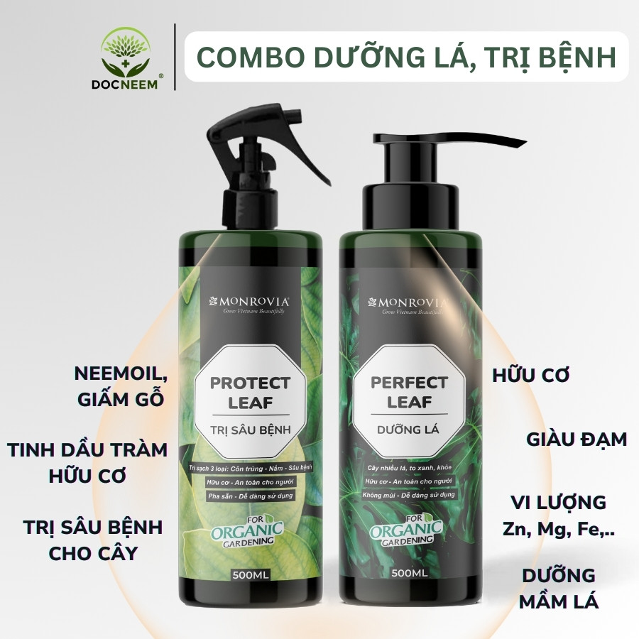Mô tả Combo phân bón TRỊ SÂU BỆNH, DƯỠNG LÁ MONROVIA hữu cơ giúp cây khỏe, lá xanh mướt cho cây cảnh - 1