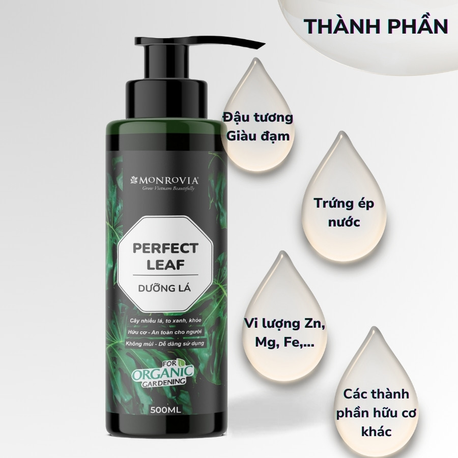 Mô tả Phân bón DƯỠNG LÁ MONROVIA hữu cơ giúp lá xanh mướt, tươi tốt dành cho cây cảnh, dung tích 500ml - 3