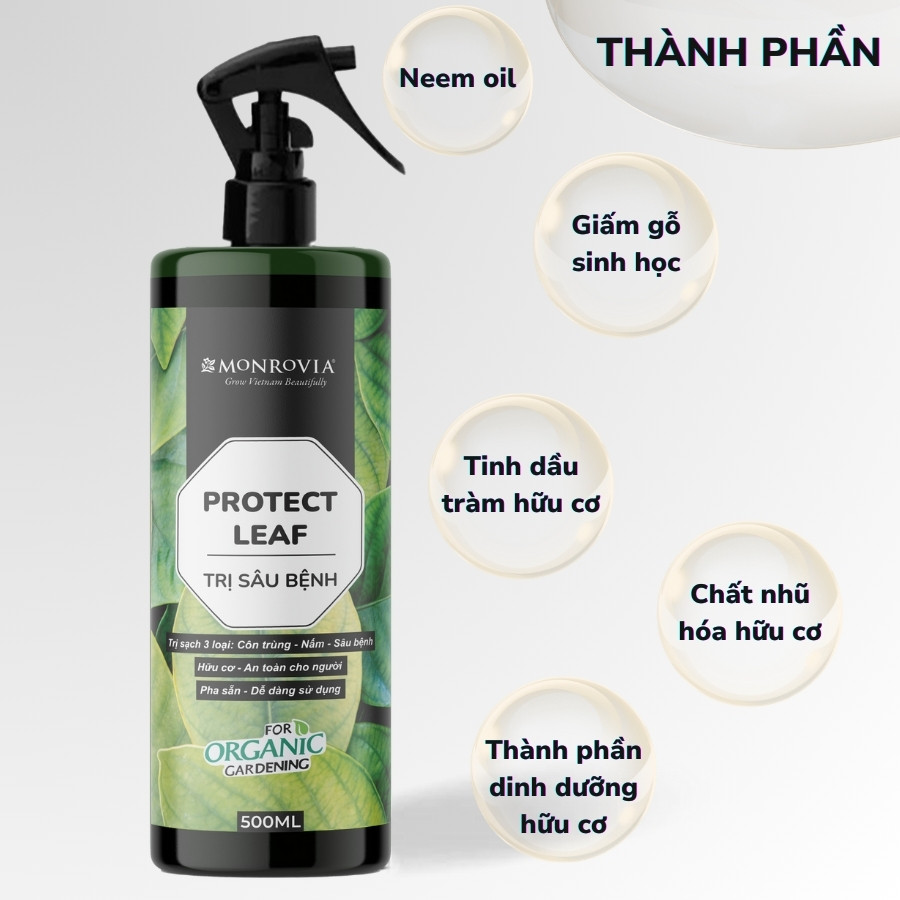 Mô tả Phân bón TRỊ SÂU BỆNH MONROVIA hữu cơ giúp trị bọ trĩ, nhện, rệp cho cây cảnh, dung tích 500ml - 3