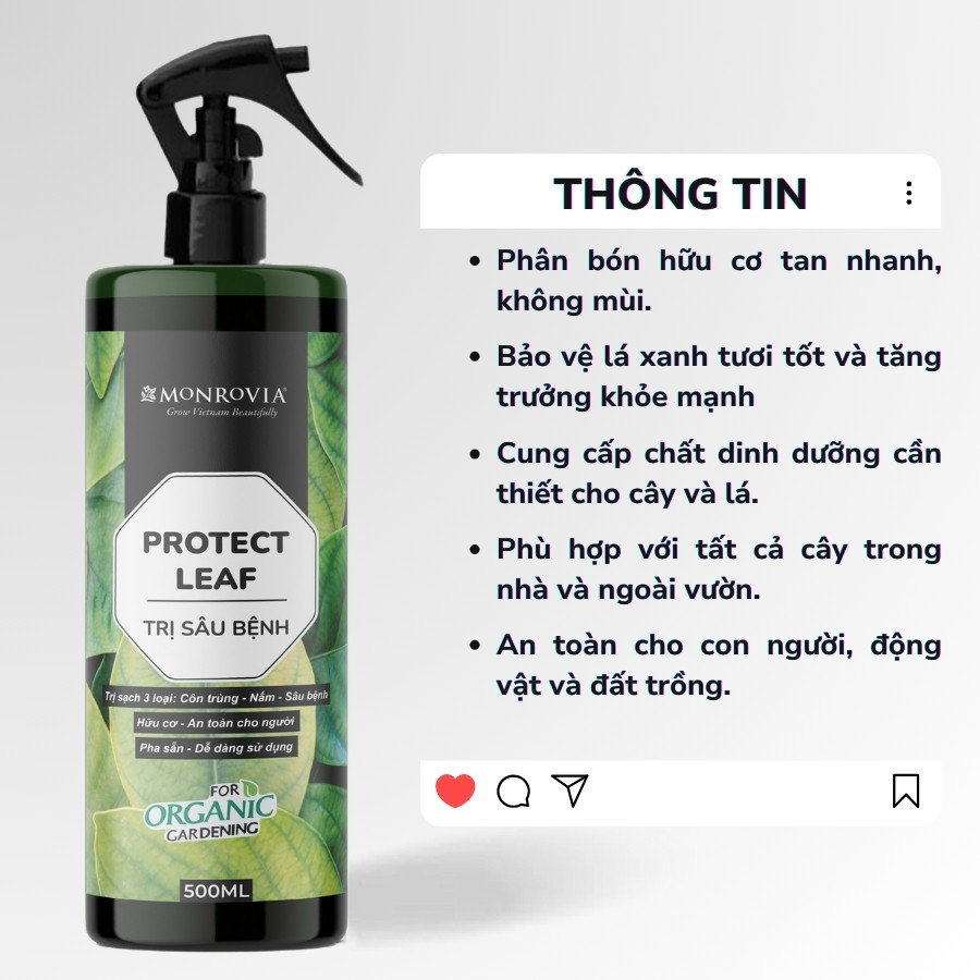 Mô tả Phân bón TRỊ SÂU BỆNH MONROVIA hữu cơ giúp trị bọ trĩ, nhện, rệp cho cây cảnh, dung tích 500ml - 4