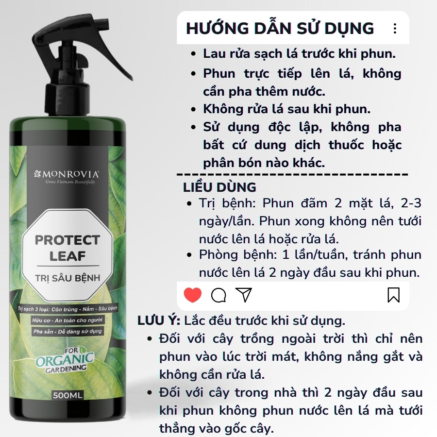 Mô tả Phân bón TRỊ SÂU BỆNH MONROVIA hữu cơ giúp trị bọ trĩ, nhện, rệp cho cây cảnh, dung tích 500ml - 5