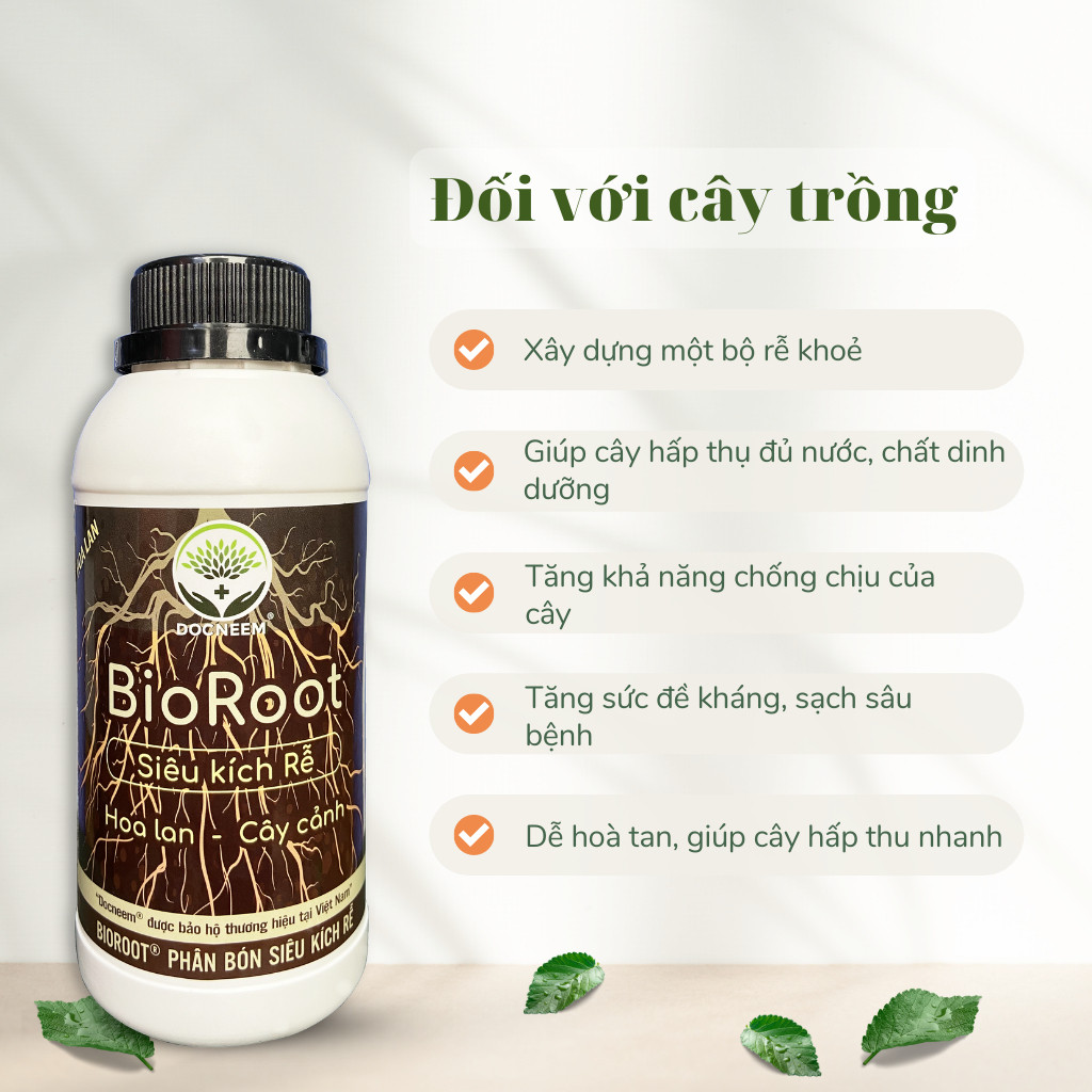 Mô tả Phân bón kích rễ BioRoot DOCNEEM rễ khỏe vượt trội, dinh dưỡng tối ưu, dùng cho hoa lan, cây cảnh, 500ml - 2