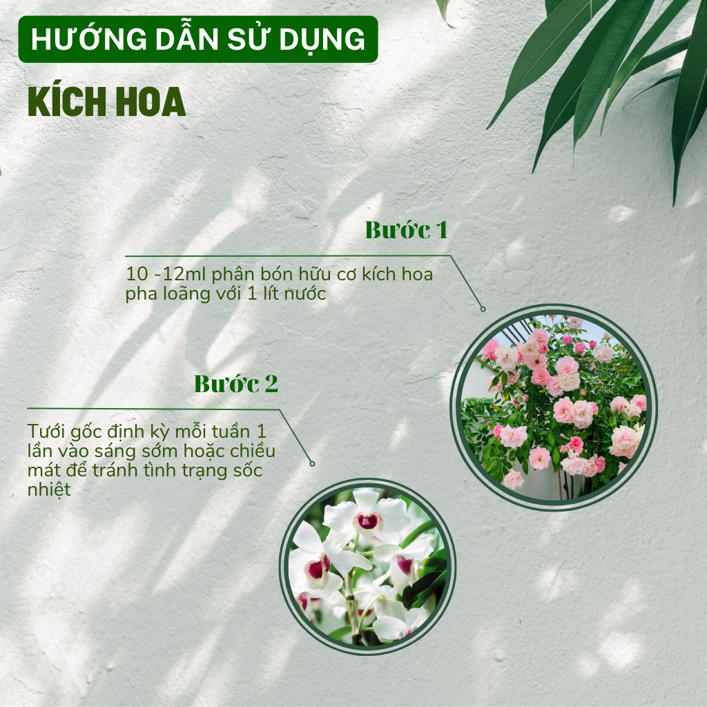 Mô tả Phân bón hữu cơ kích hoa DOCNEEM cho hoa hồng, hoa lan, cây cảnh làm vườn, dung tích 1 lít - 3