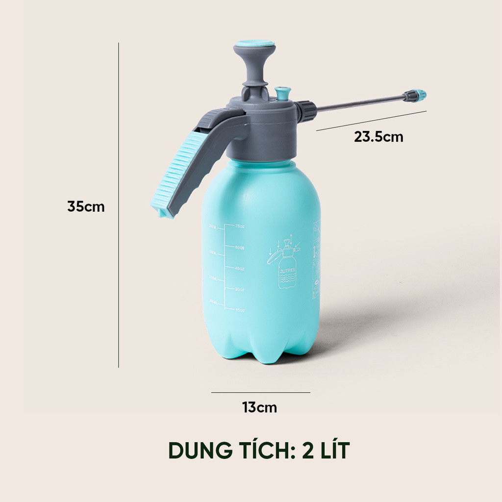Mô tả Bình xịt tưới cây MONROVIA phun sương tưới cây cảnh, vòi dài, tặng vòi ngắn, màu xanh, tiêu chuẩn Châu Âu - 3