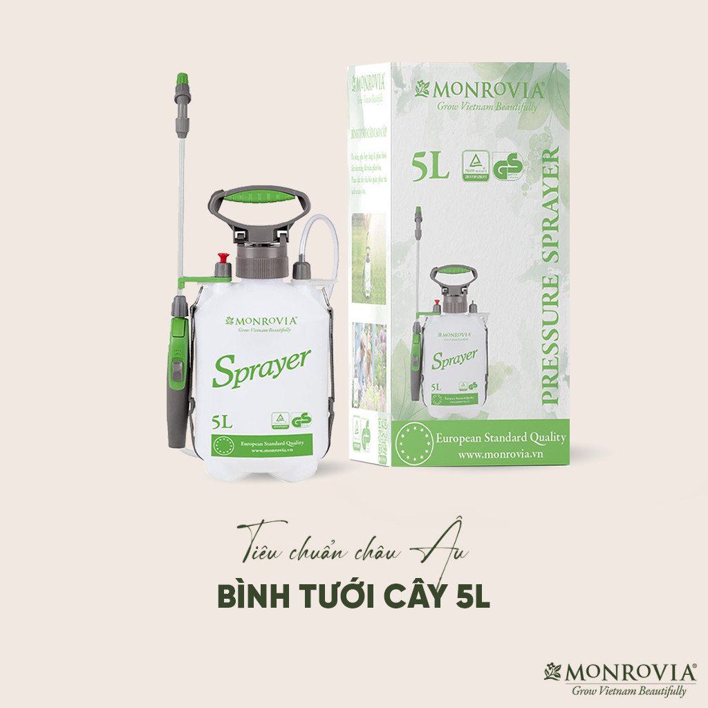 Mô tả Bình xịt tưới cây MONROVIA phun sương tưới cây cảnh, vòi dài, tặng vòi ngắn, màu xanh, tiêu chuẩn Châu Âu - 6